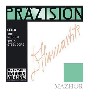 Thomastik-Infeld 102 Prazision Solid Steel Core 4/4 Scale Cello Strings Medium-Music World Academy