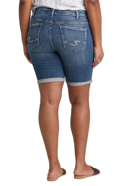 Silver Jeans' Elyse Mid Rise Bermuda Plus Size Short - Dark Indigo Wa –  Trav's Outfitter