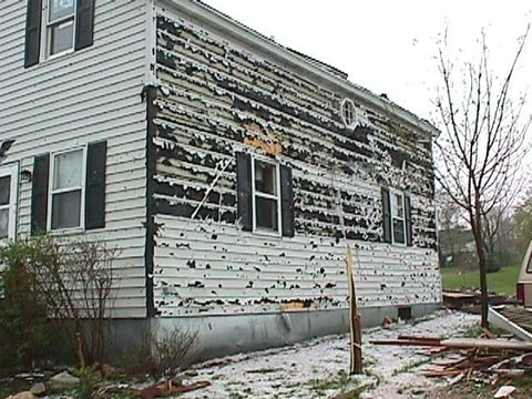 Hail Damaged Building