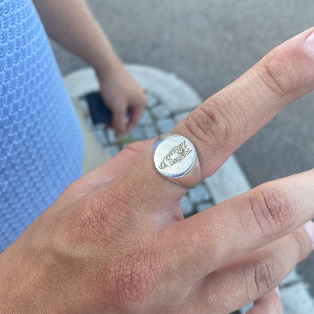 personalised silver ring