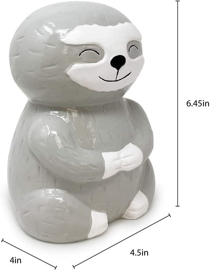 Isaac Jacobs Ceramic Sloth Money Bank, Cute Piggy Bank for Kids and Ad –  Isaac Jacobs International