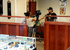 Filming an interview at Gallery X Art Collective in Kentucky