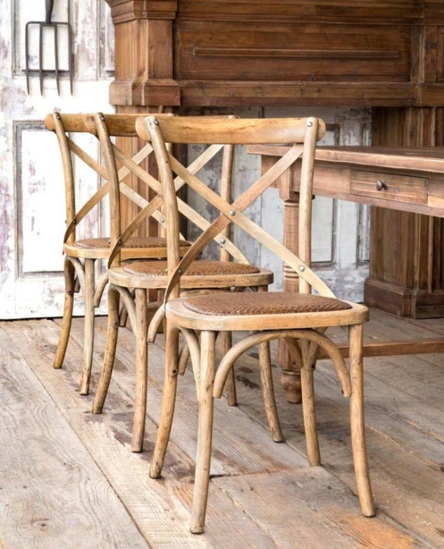 Wooden Cross Back Chair Laylaloou Farmhouse Decor 