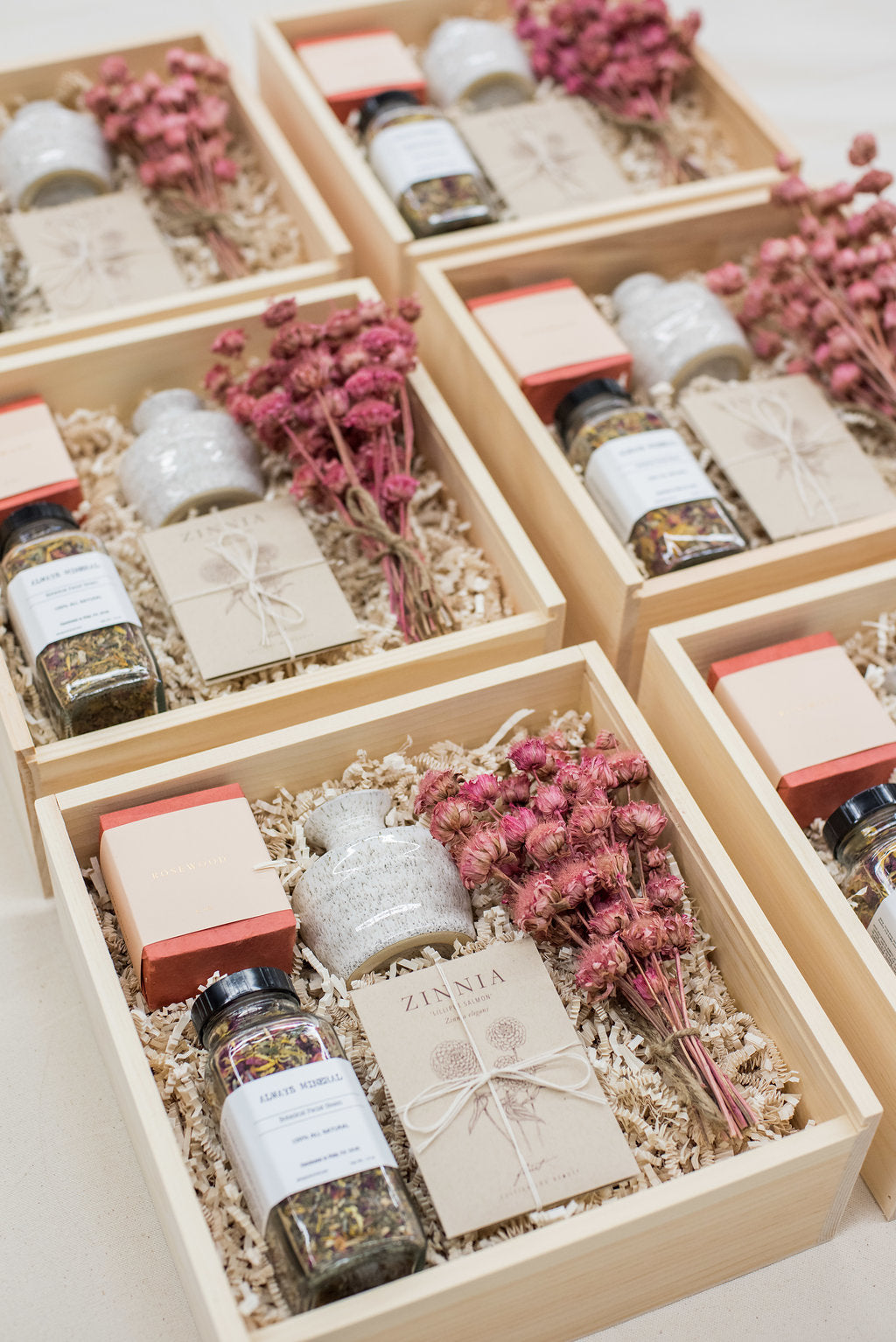 Botanical inspired custom curated gift boxes for luxury wedding floral designer