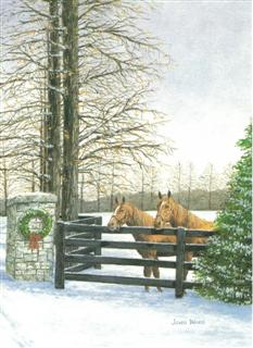 Holiday Horses note card by John Ward www.jwardstudio.com