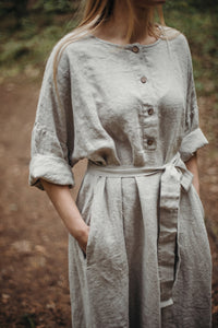 La Petite Alice Long Sleeve Helen Dress - Moss Green
