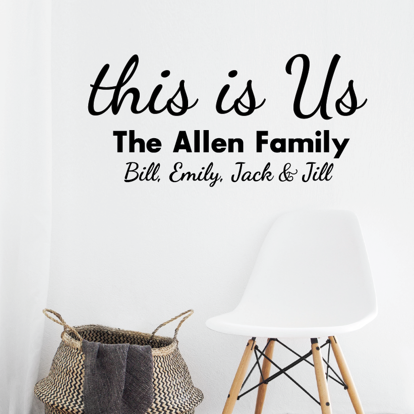 Koloniaal kolf nabootsen Family sticker: This is Us - with all the family member names! | Sportesi