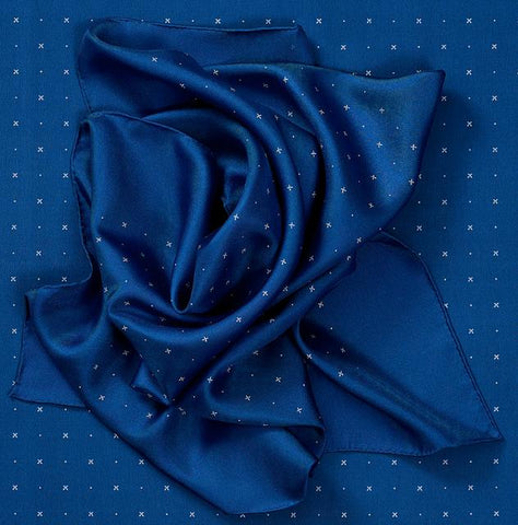 naominomi blue silk scarf