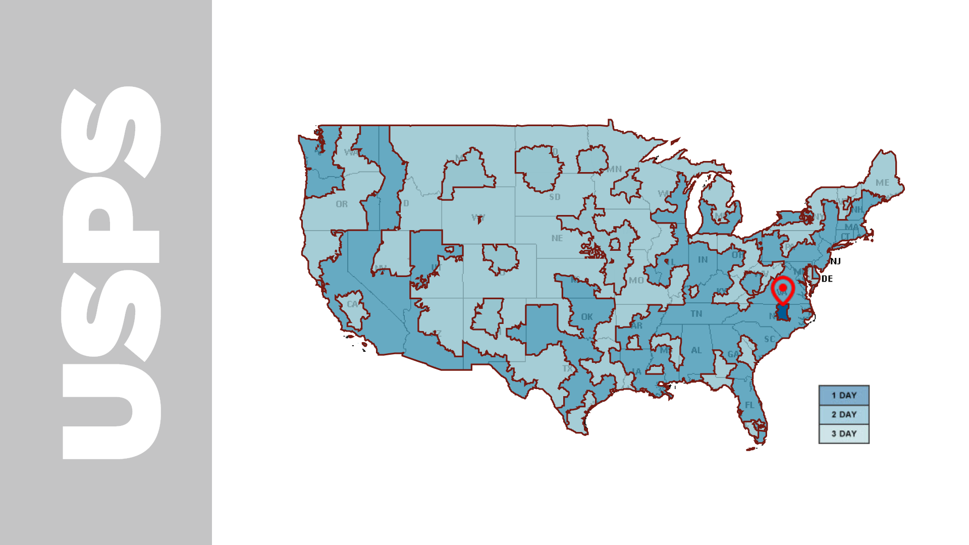 USPS Shipping Map