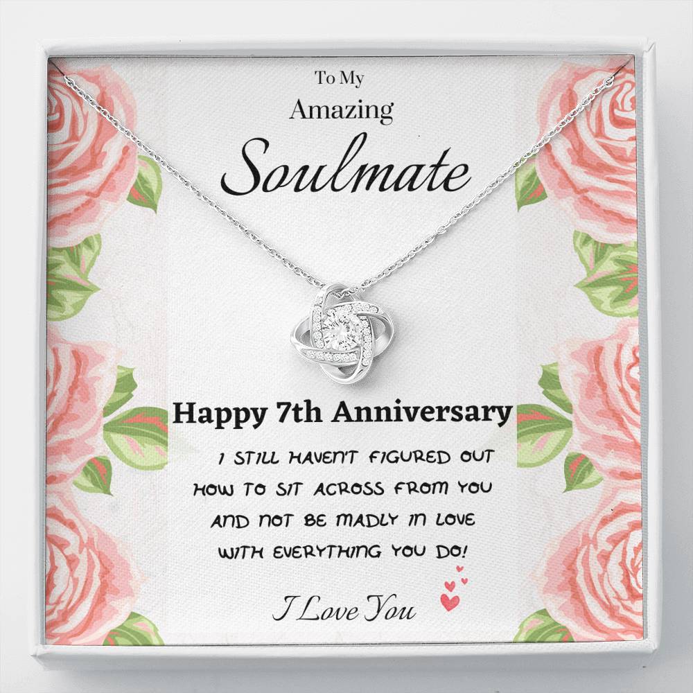 14K White Gold Happy Anniversary necklace For Wife – DUALYTY