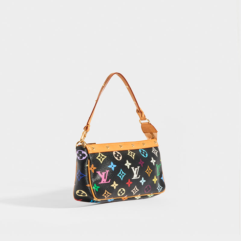 Louis Vuitton Takashi Murakami Black Monogram Multicolore Coated Canvas  Pochette Accessoires Gold Hardware, 2003 Available For Immediate Sale At  Sotheby's