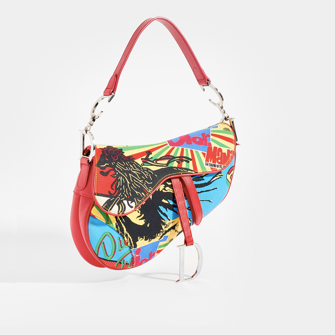 rasta dior saddle bag