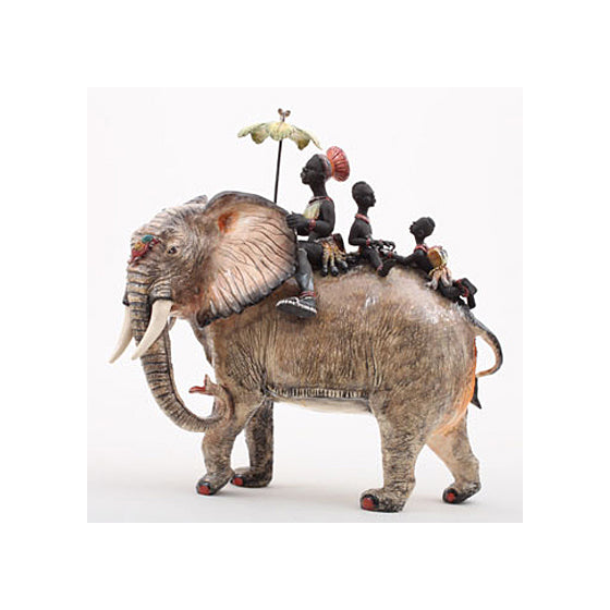 Safari Journal / Blog by Safari Fusion | Admiring Ardmore | Ceramic sculpture 'Elephant Rider' by Ardmore South Africa