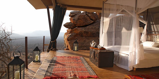 Four-poster beds | Safari style natural elements at Saruni Safari Lodge, Samburu Kenya