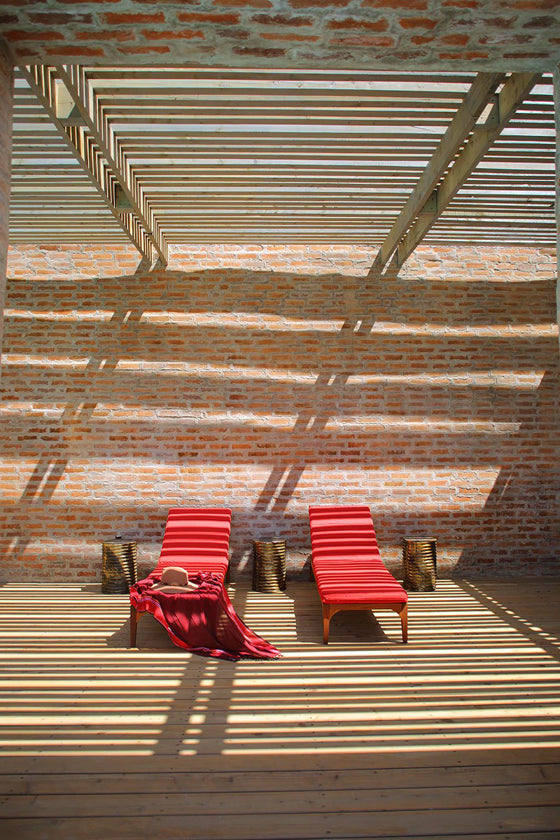 Klompie bricks | Outdoor guest space at Angama Mara, Masai Mara Kenya