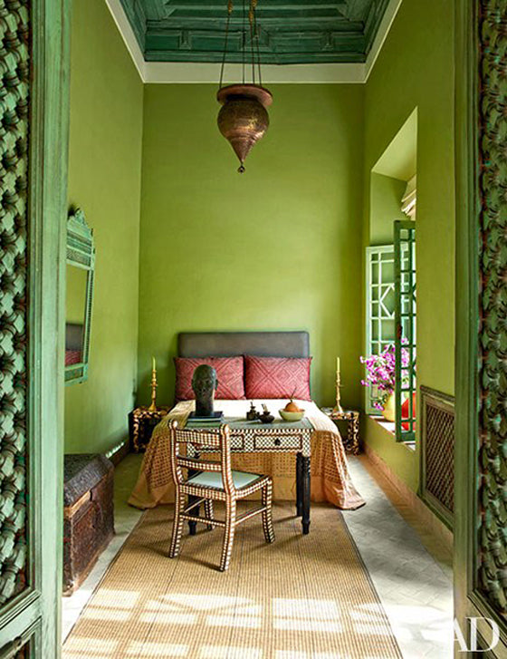 Safari Journal / Blog by Safari Fusion | Greenery | Bedroom of a Marrakech riad