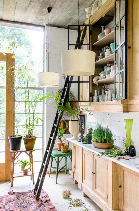 Safari Journal / Blog by Safari Fusion | Greenery | Kitchen of South African floral artists Dané Erwee and Chris Willemse via House and Garden