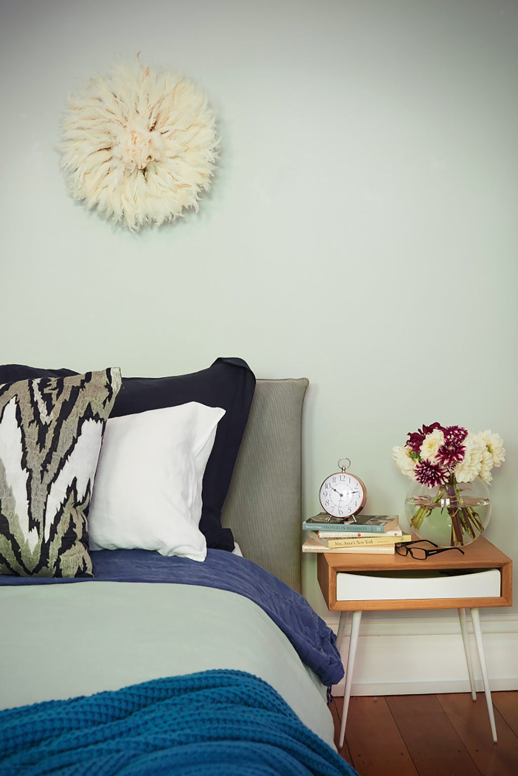 Safari Journal / Blog by Safari Fusion | A beautiful bedroom makeover in calming blues and greens by Romain Dossou Interiors
