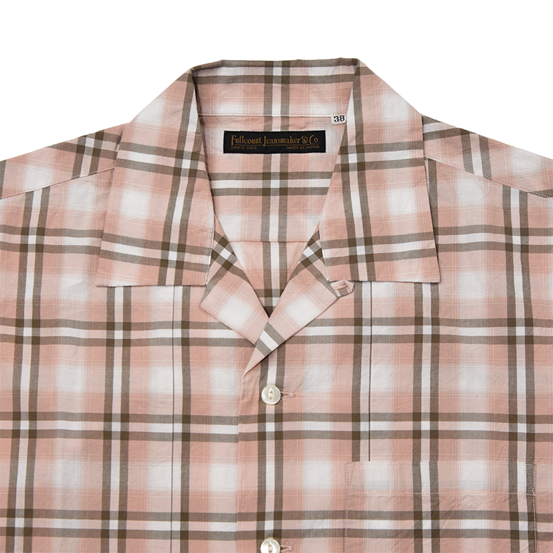 【2023SS】4075-2 Broad Check Open Collar Shirt