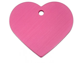 Pink Heart Dog Tag - Large (Double Side 