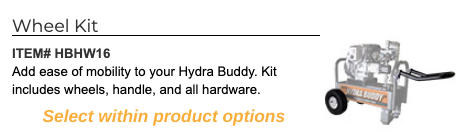 Optional accessories for the Hydra Buddy HBH16GC by BravePro
