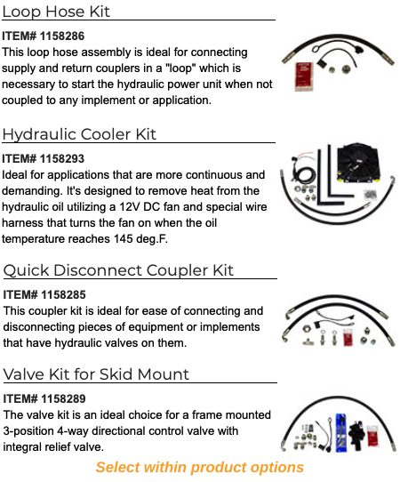 Optional accessories for the Hydra Buddy HBHS610GXE by BravePro