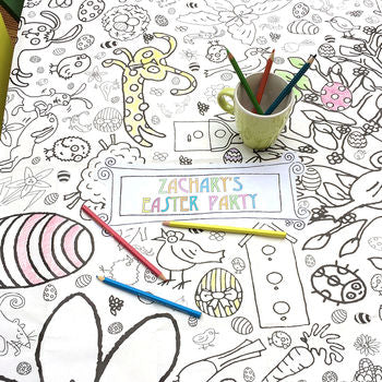 giant easter colouring in tablecloth