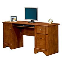 Realspace Outlet Dawson 60 W Computer Desk Brushed Maple Office