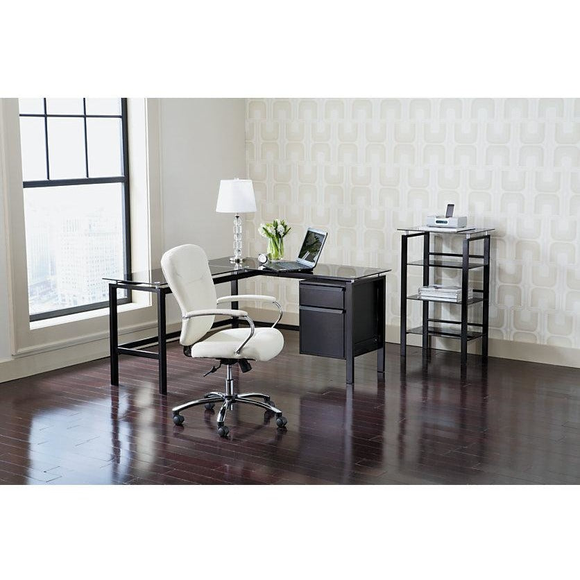 Realspace Outlet Lake Point L Desk Black 29 H X 56 W X 56 D