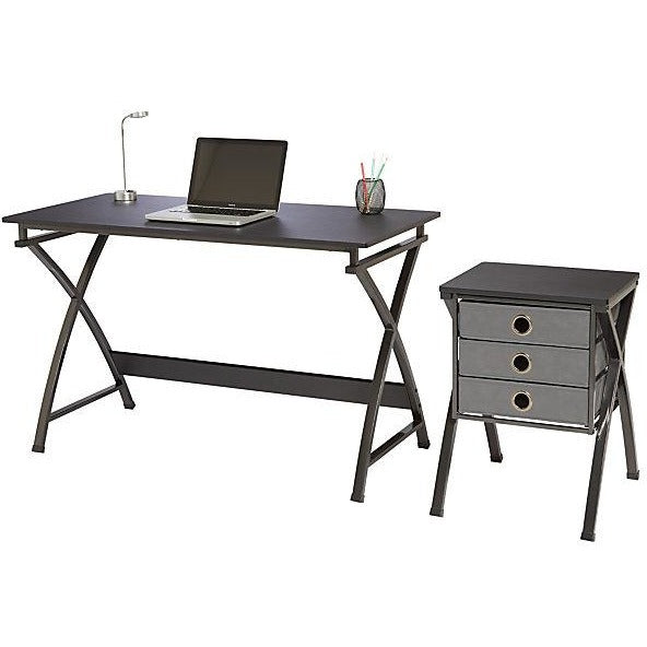 Brenton Studio Outlet X Cross Desk And File Set Black Office