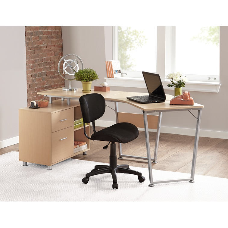 Scratch And Dent Realspace Brent Dog Leg Desk Oak Office