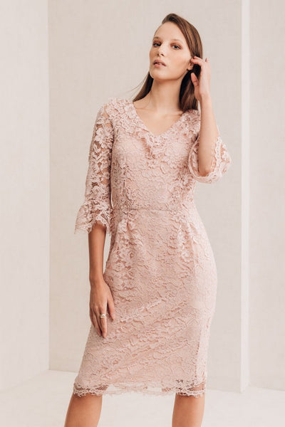 womens pink lace dress