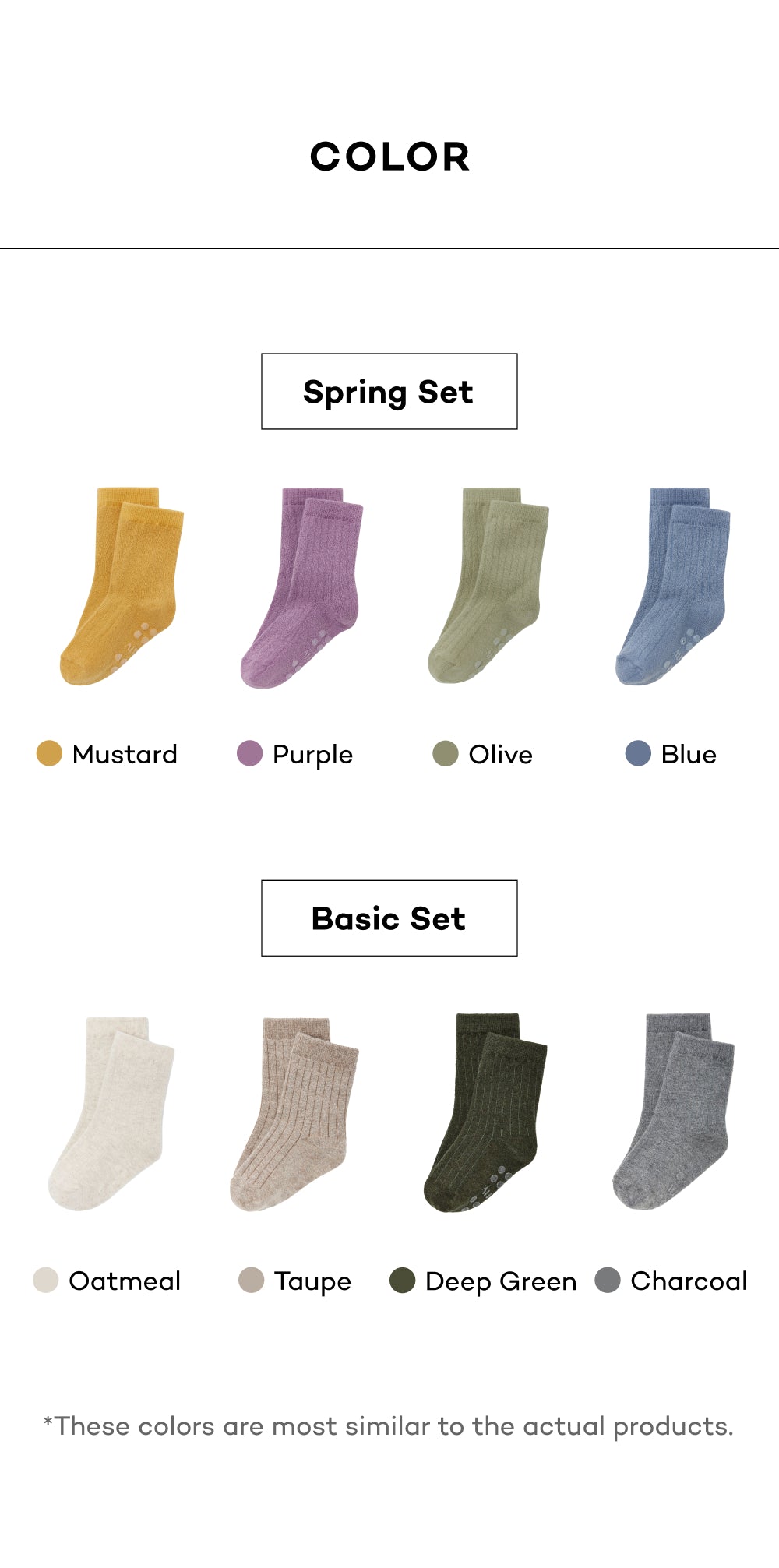 Konny Baby Essential Socks - 4 Color Set (12M-7Y)