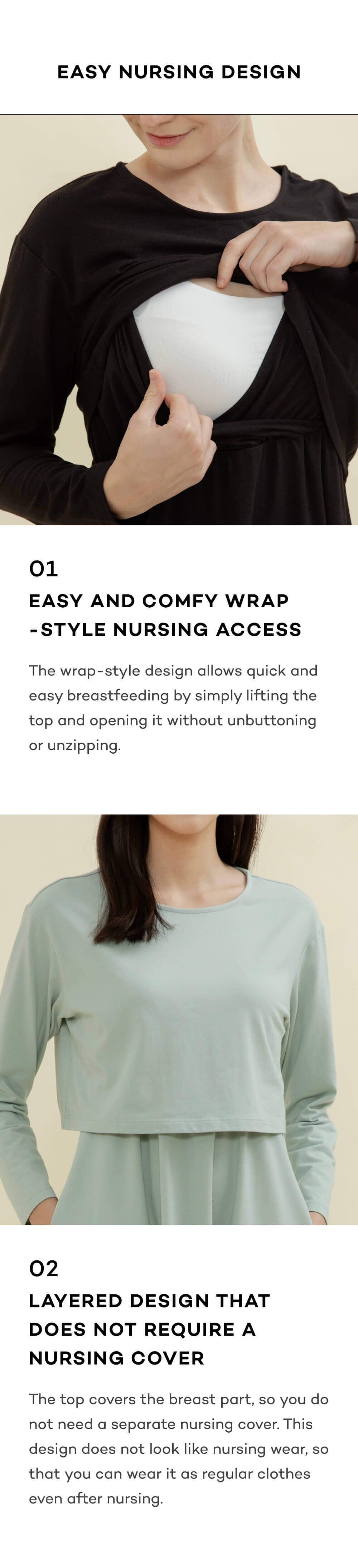 Soft Modal Double Layer Nursing Dress