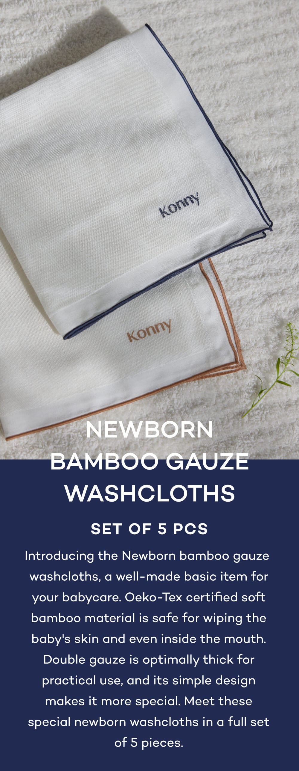 Newborn Bamboo Gauze Washcloths