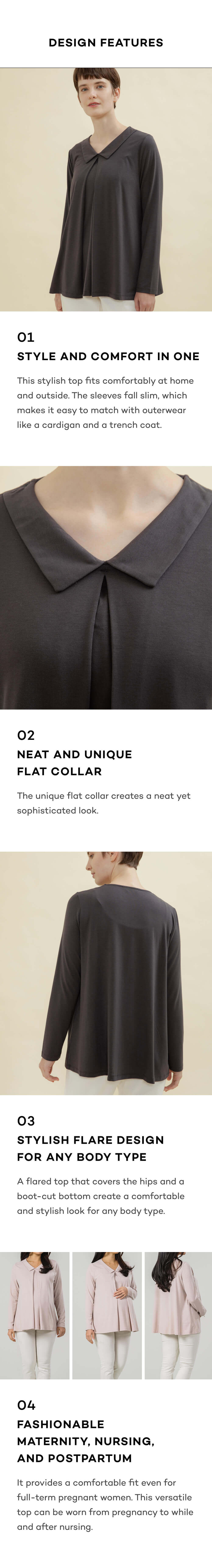 Flat Collared Soft Nursing Top