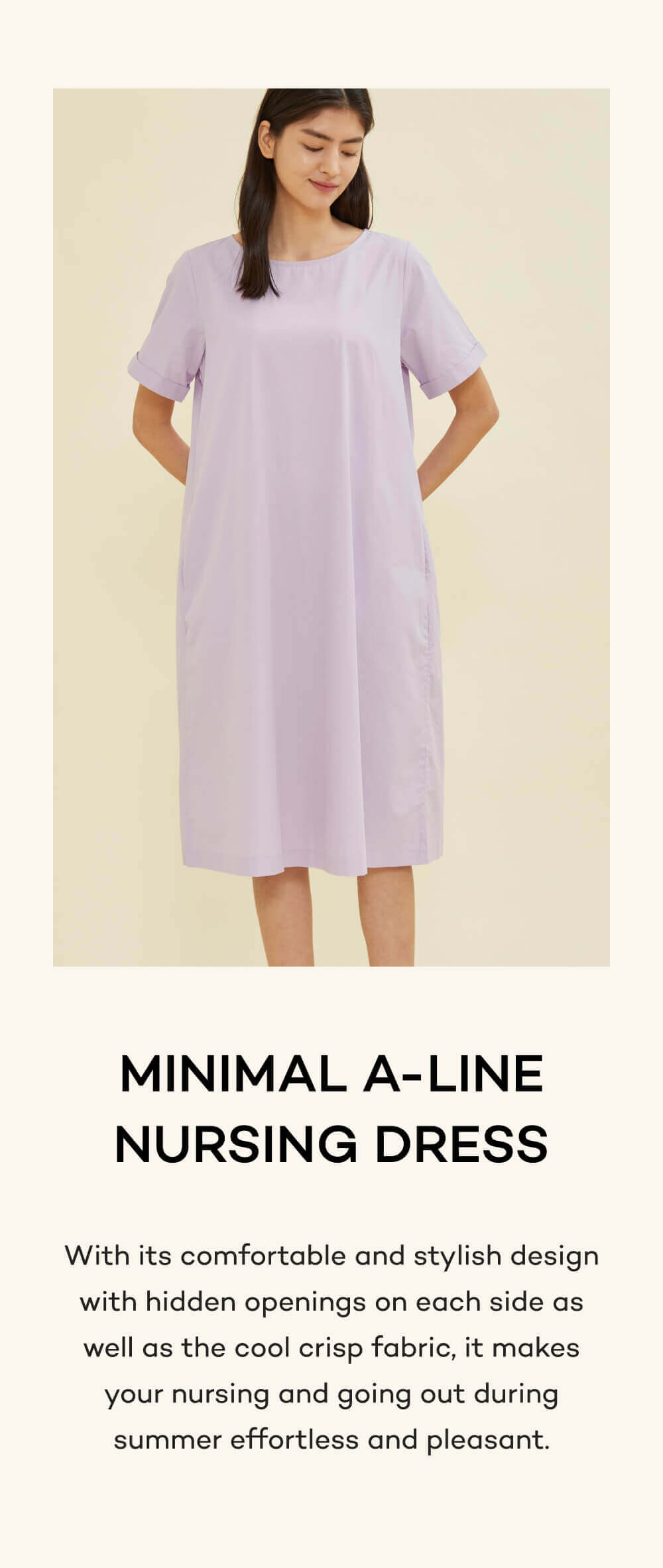 Minimal A-Line Nursing Dress