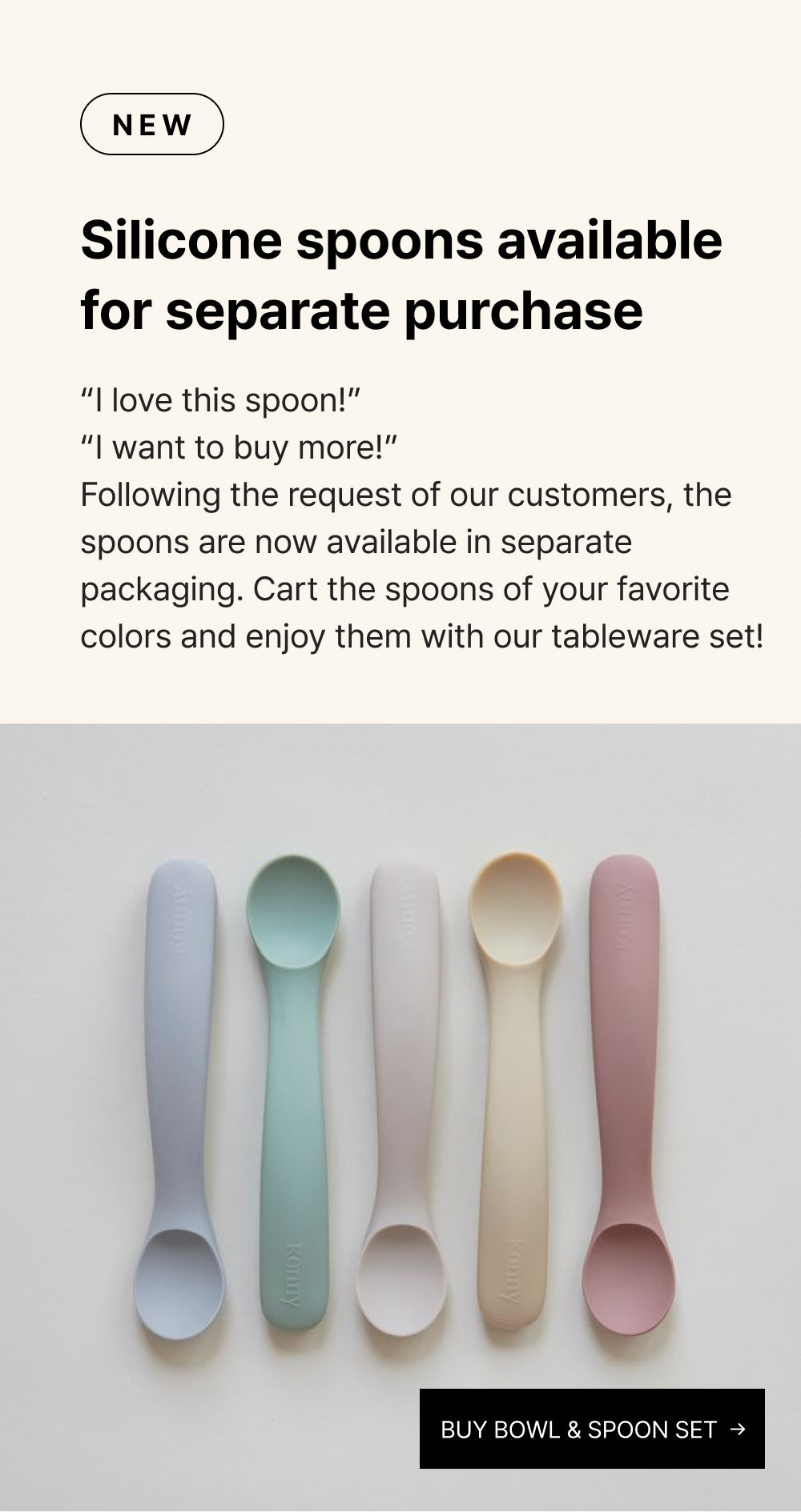 Konny Baby Silicone Bowl & Spoon Set