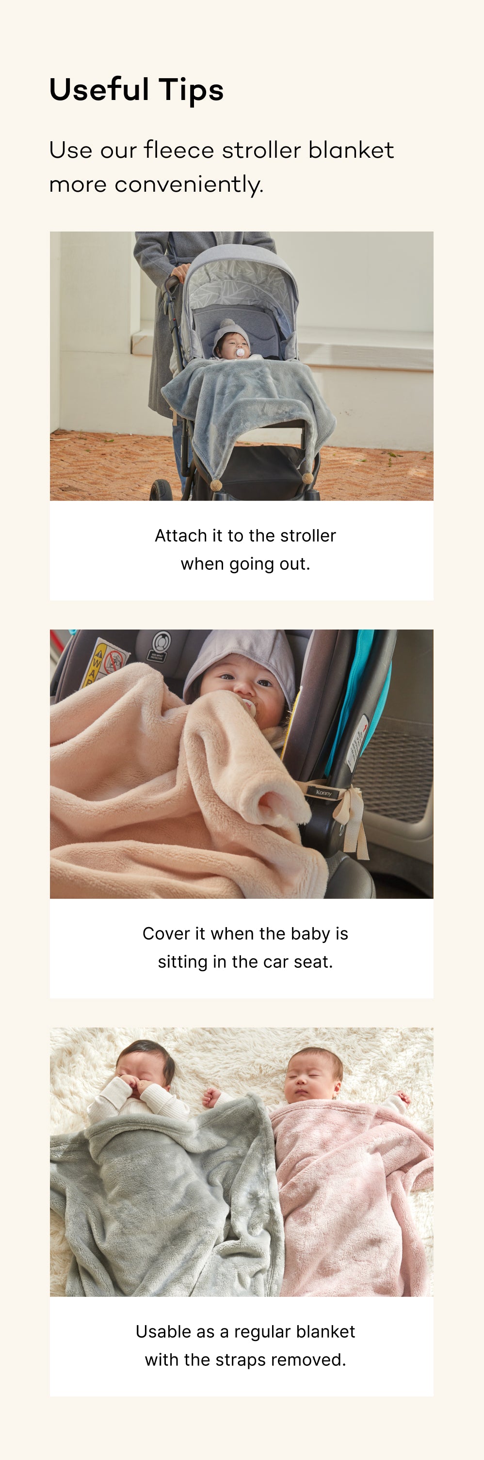 Konny Baby Fleece Stroller Blanket