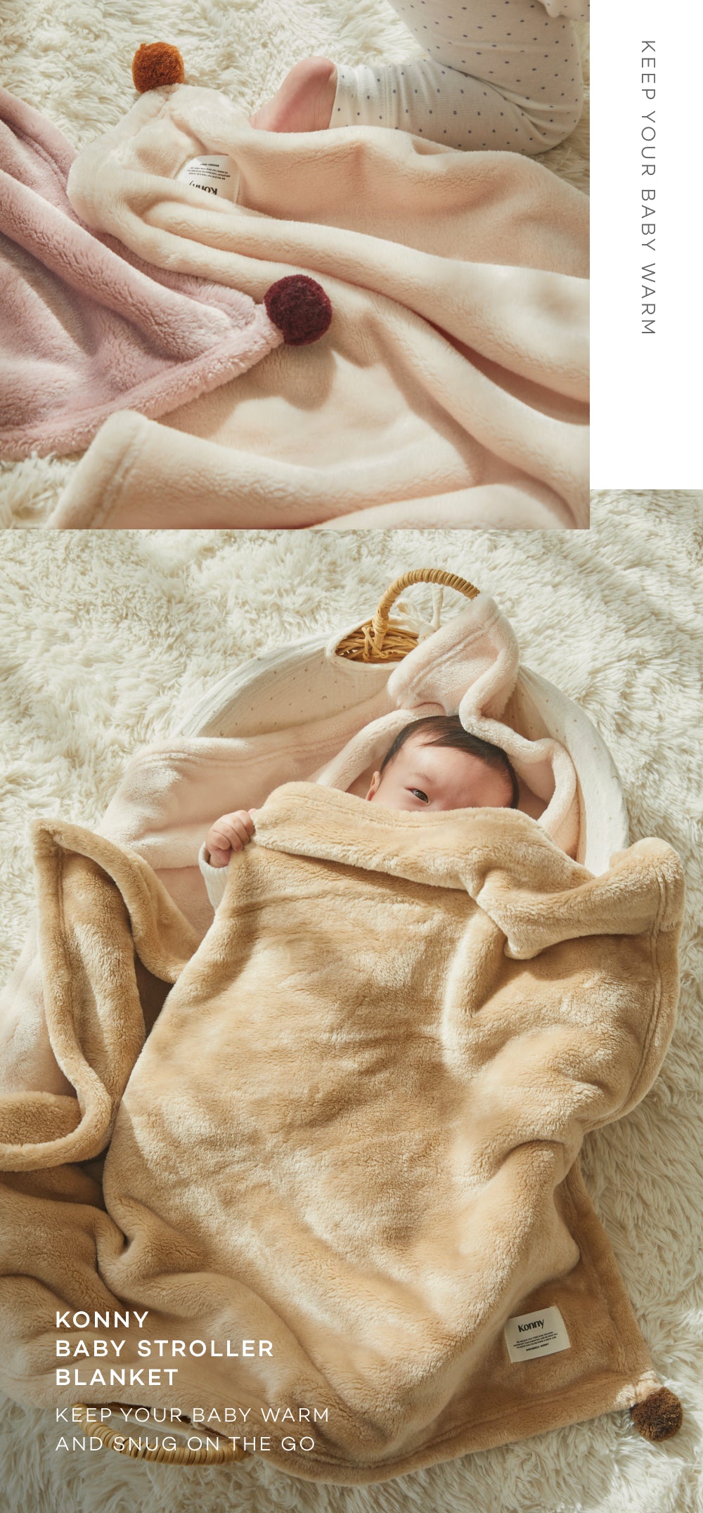 Konny Baby Fleece Stroller Blanket