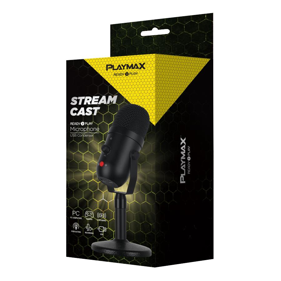 Playmax Streamcast USB Microphone (Black) JB HiFi