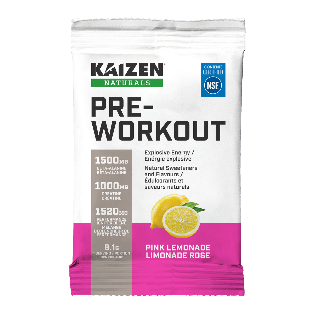 Routine Kaizen natural pre workout pink lemonade for Girl