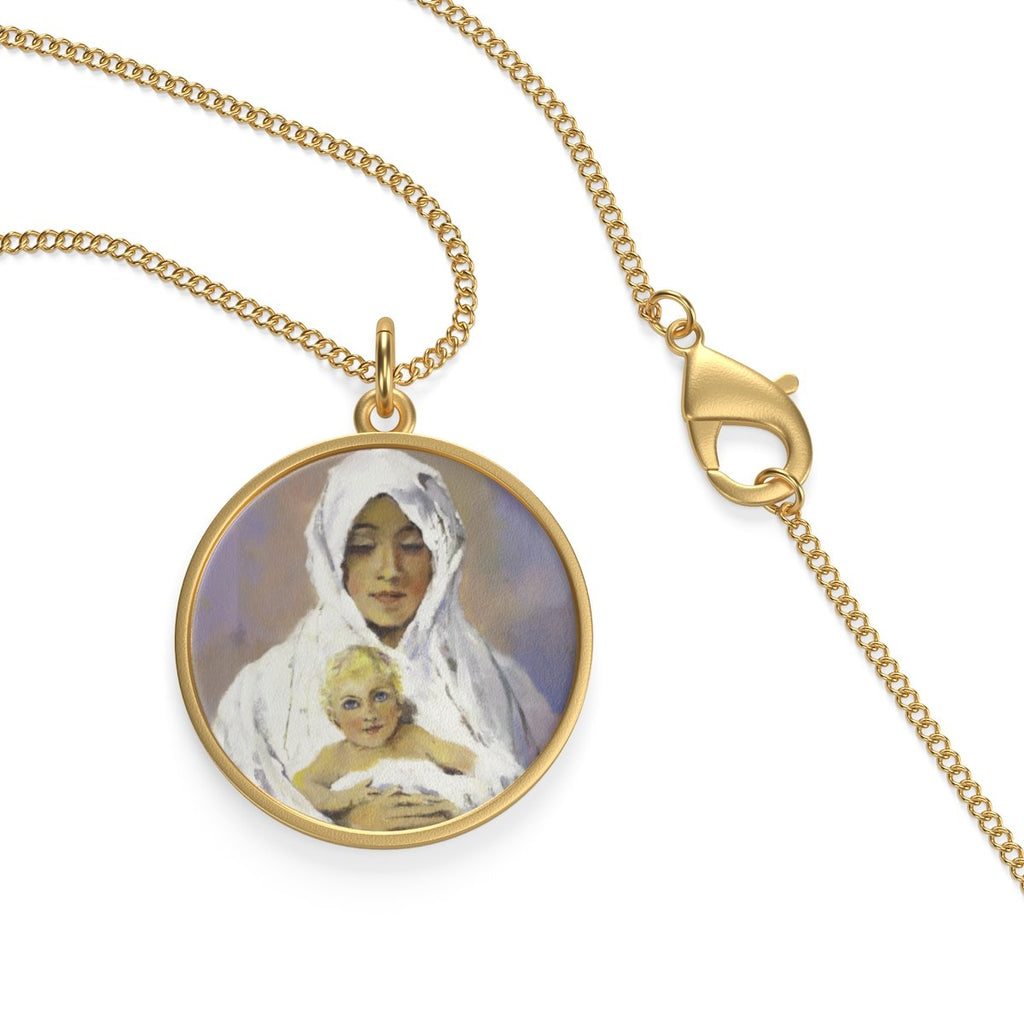 Image Title Blessed Mother With Child Necklace