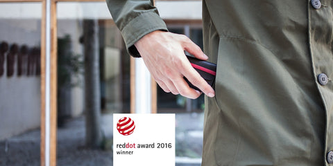 m^2 handmade leather wallet red dot design award