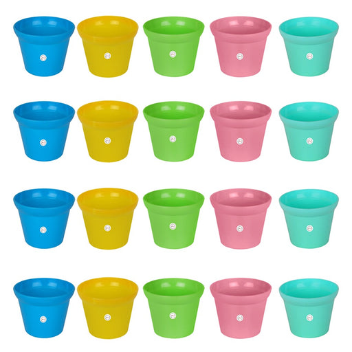 Rera Pot-3 inch Unique Style Round Cut and Colourful Pot Garden Home Office Utility Decor (20 Pots)