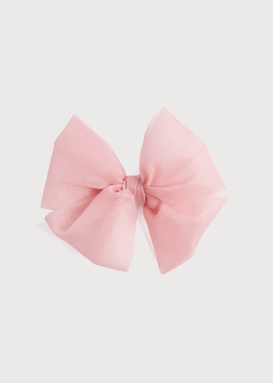 Big Bow Tulle Clip in Dusty Pink | Pepa London