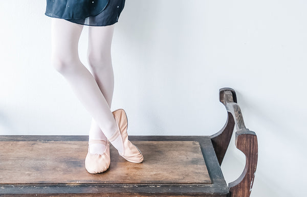 Ballet Position in Leather ballet shoes