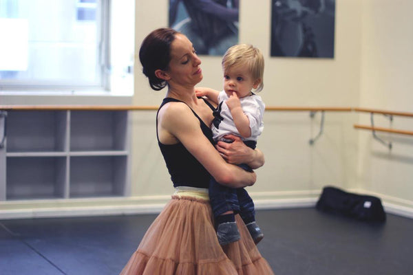 Leanne Stojmenov and Son Max in the Ballet Studio