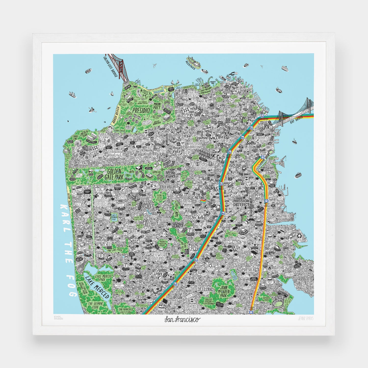 Hand Drawn Map Of San Francisco Evermade