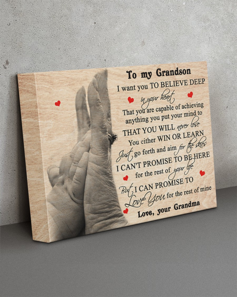 Gift For Grandson Gallery Wrapped Canvas Prints, Best Gift For Your Grandson